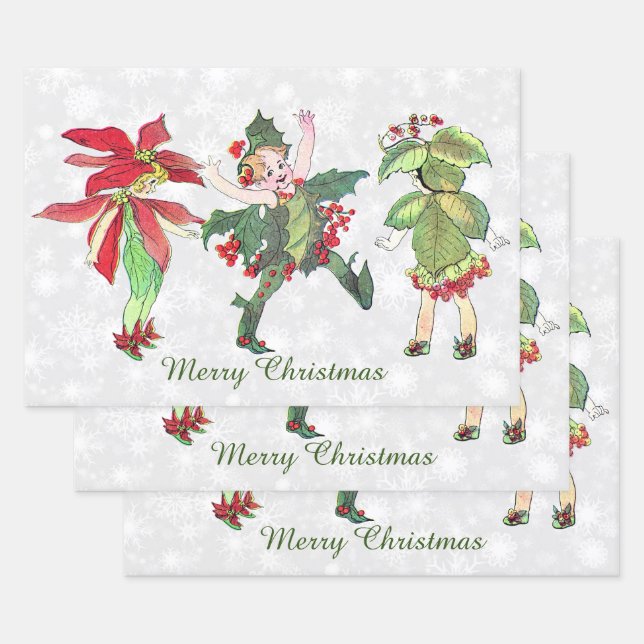 Christmas Fairies Wrapping Paper Sheet (Set)