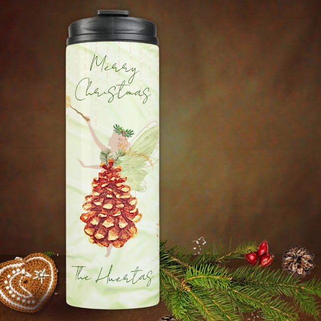 Christmas Fairy 6 Photo Template Green Thermal Tumbler (Creator Uploaded)