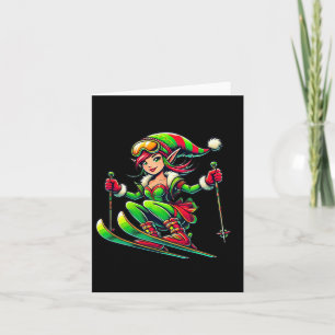 Christmas Fairy - Christmas Snowboard Skiing Card