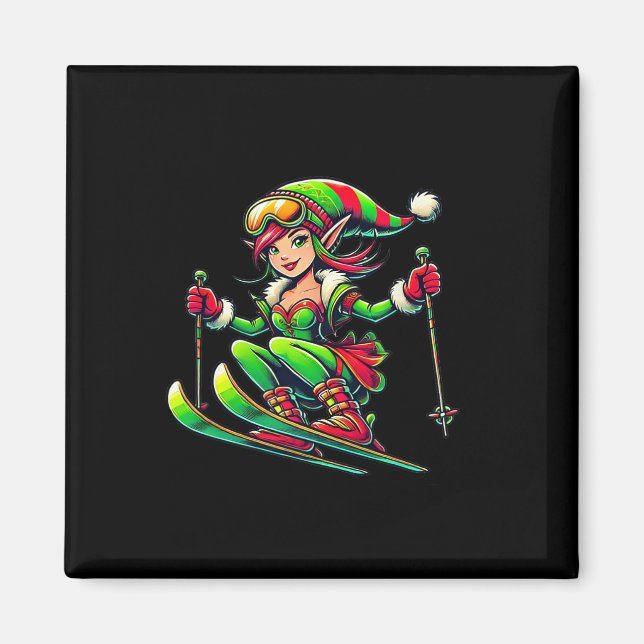 Christmas Fairy - Christmas Snowboard Skiing  Magnet (Front)