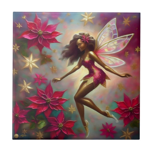 Christmas Fairy Collection - Brown Natural Hair Tile (Front)