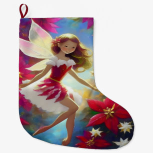 Christmas Fairy Collection - Copper Ginger Hair Large Christmas Stocking