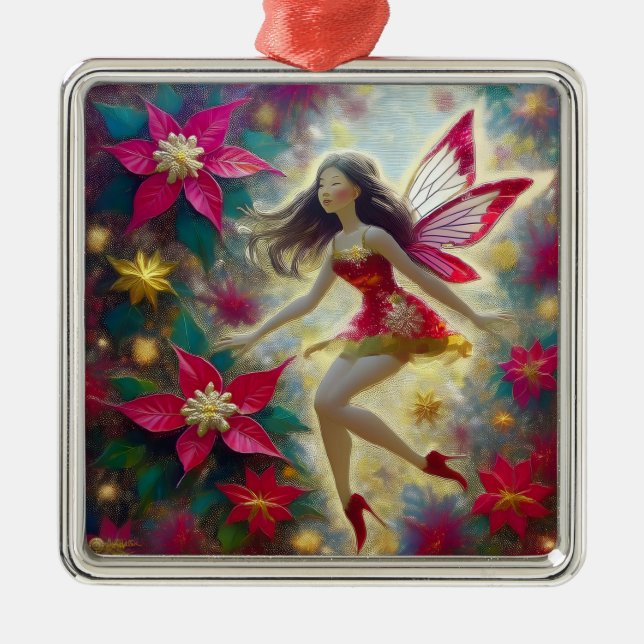 Christmas Fairy Collection - Dark Brown Hair Metal Tree Decoration (Front)