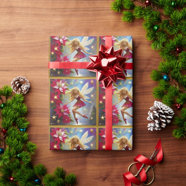 Christmas Fairy Collection - Honey Blonde Hair Wrapping Paper (Holiday Gift)