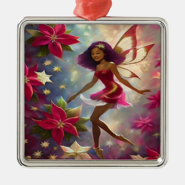 Christmas Fairy Collection Plum Tint Natural Hair Metal Tree Decoration (Front)