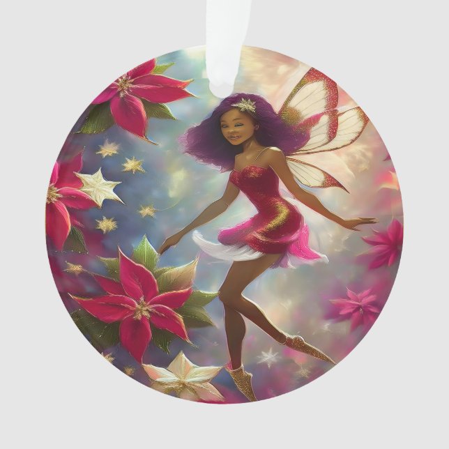 Christmas Fairy Collection Plum Tint Natural Hair Ornament (Front)