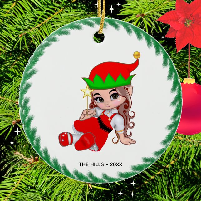 Christmas Fairy Elf Holding a Star Ceramic Tree Decoration (Creator Uploaded)