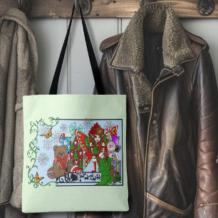 Christmas Fairy Green Toys Festive Tote Bag