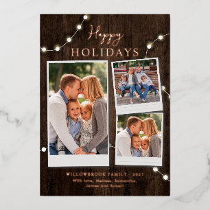 Christmas Fairy Lights Family Photos Rose Gold