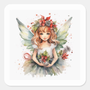 Christmas fairy square sticker