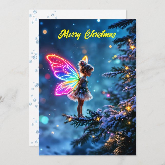 Christmas fairy winter forest festive magic invitation (Front/Back)