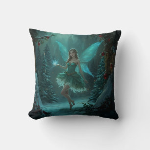 Christmas Fairy with a Spark of Magic Holiday Cushion