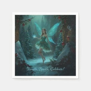 Christmas Fairy with a Spark of Magic Holiday Napkin