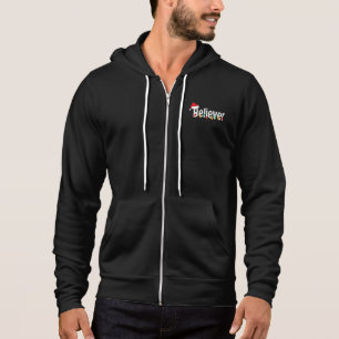Christmas Faith Believer   Santa Claus Xmas Lights Hoodie
