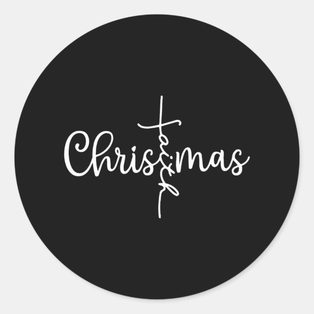 Christmas Faith Merry Christmas Jesus Christ Classic Round Sticker (Front)