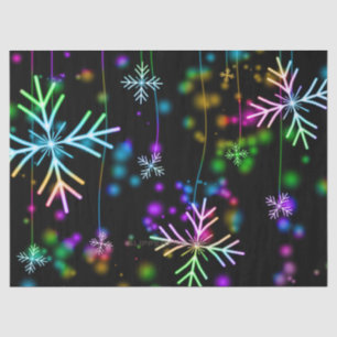 Christmas falling various neon colours snowflakes  tissue paper