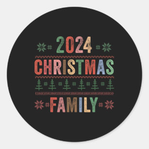 Christmas Family 2024 Matching Family Group Xmas H Classic Round Sticker