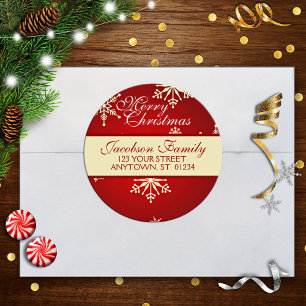 Christmas Family Address Classic Round Sticker