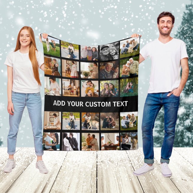 Christmas Family Custom 25 Photo College Fleece Blanket (Creator Uploaded)