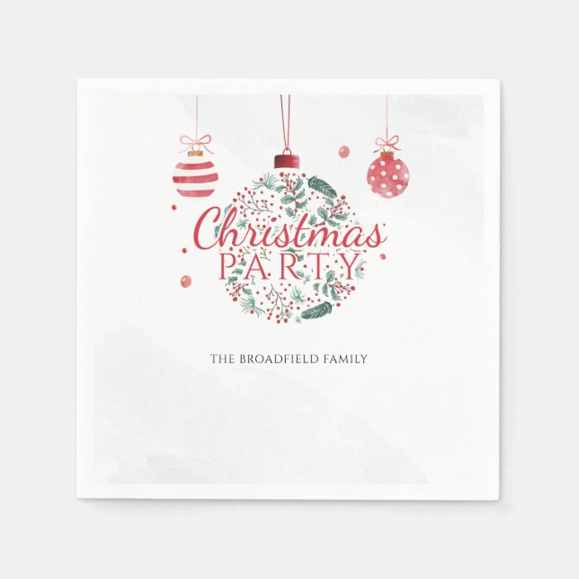 Christmas Family Gathering Party Paper Napkin (Front)