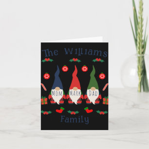 Christmas Family Gnomes Cute And Funny T Shirt  Card