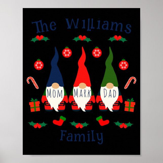 Christmas Family Gnomes Cute And Funny T Shirt  Poster (Front)