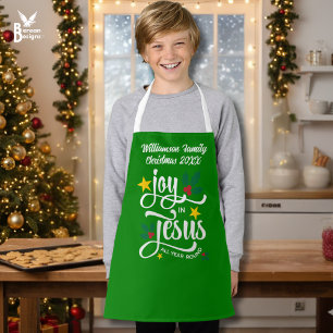 Christmas Family JOY IN JESUS Custom Christian  Apron