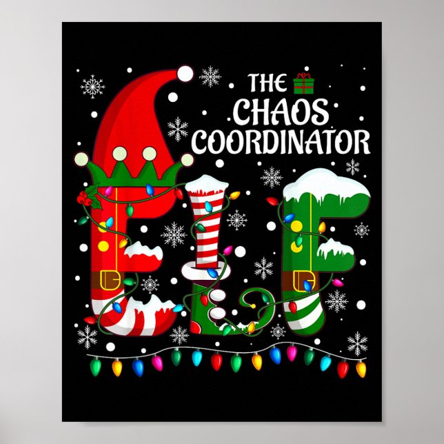 Christmas Family Matching Pajamas Chaos Coordinato Poster (Front)