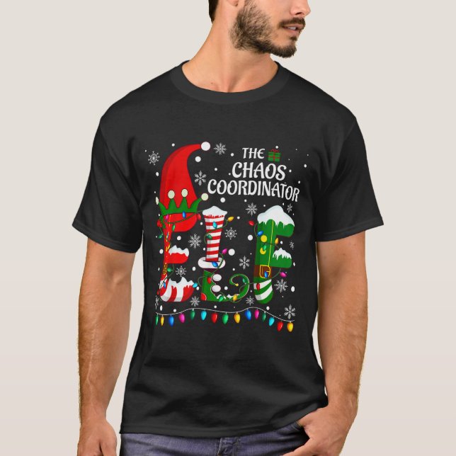 Christmas Family Matching Pajamas Chaos Coordinato T-Shirt (Front)