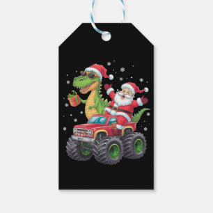 Christmas Family Matching Santa Truck Dinosaur  Gift Tags