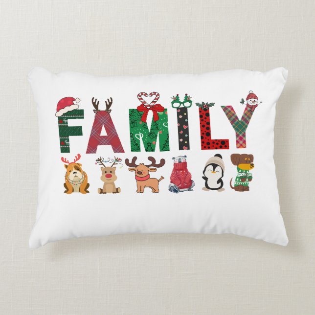 Christmas Family Matching Shirts | holiday family  Decorative Cushion (Front)