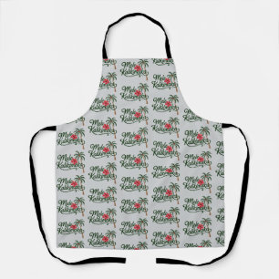 Christmas Family Mele Kalikimaka Hawaii Beach Apron