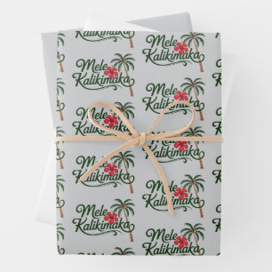 Christmas Family Mele Kalikimaka Hawaii Beach  Wrapping Paper Sheet