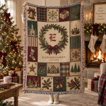 Christmas Family Monogram Patchwork Personalised