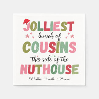 Christmas Family Name Cousin Reunion Matching Napkin