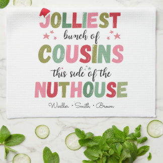Christmas Family Name Cousin Reunion Matching Tea Towel
