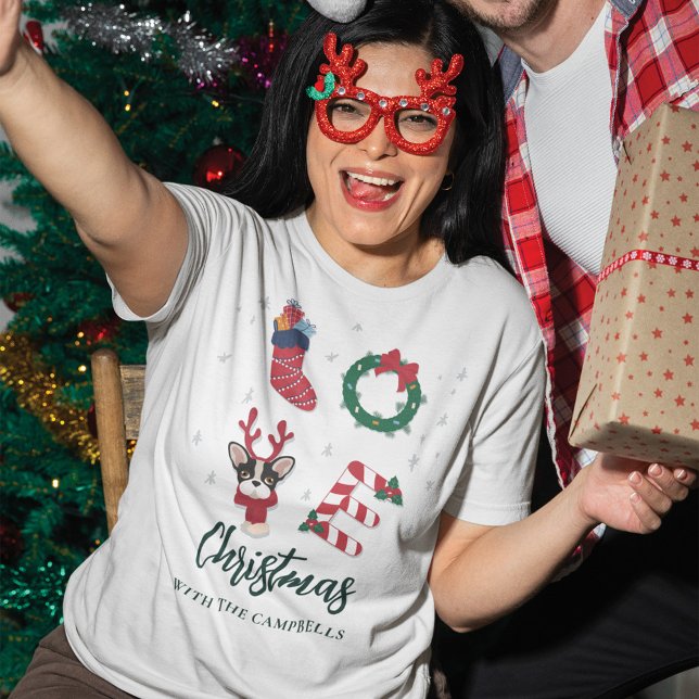 Christmas Family Name Matching Custom T-Shirt (Cute Family Christmas Custom Matching Tees)