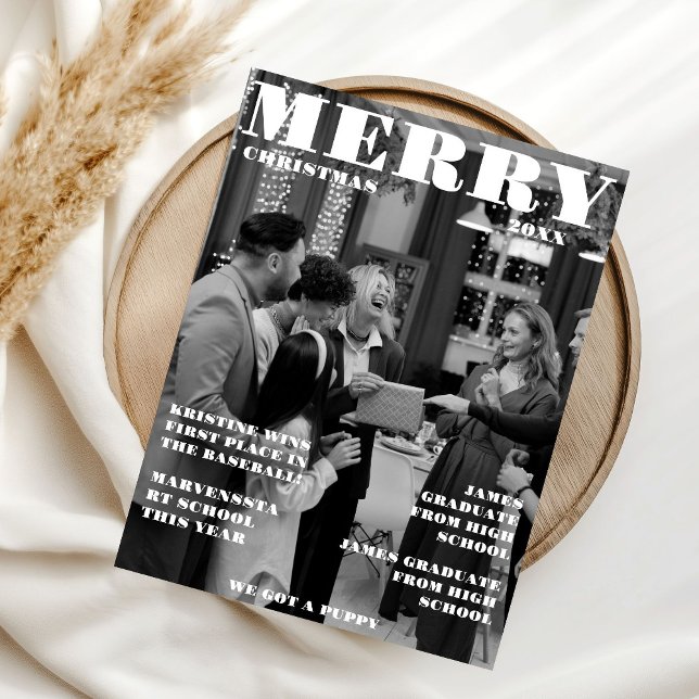 Christmas Family Newspaper + Year In Review Photo Invitation (Creator Uploaded)