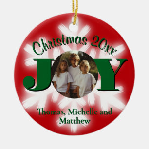 Christmas family personalise photo template ceramic tree decoration