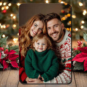 Christmas Family Photo 4 x 6 The Three of Us Magnet