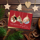 Christmas Family Photo Collage Ornament Holiday<br><div class="desc">Capture the magic of the holiday season with our Christmas Family Photo Collage Ornament Holiday Greeting card featuring four of your cherished family photos. Celebrate the joy of family this holiday and spread warmth and love to all who receive your greeting card.</div>