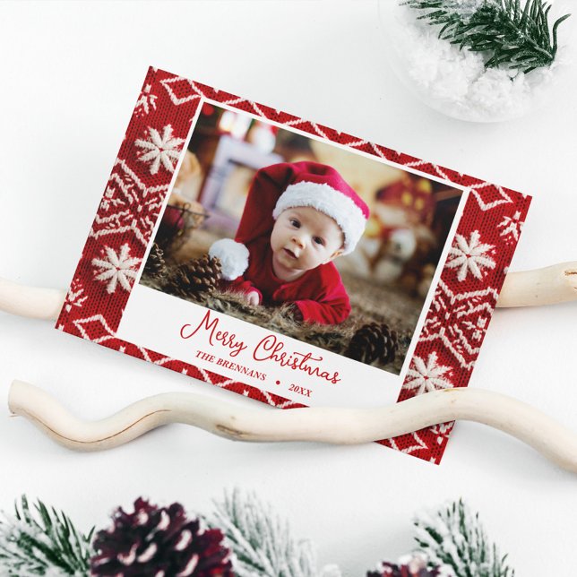 Christmas Family Photo Elegant Holiday Postcard (Christmas Family Photo Elegant Holiday Postcard)