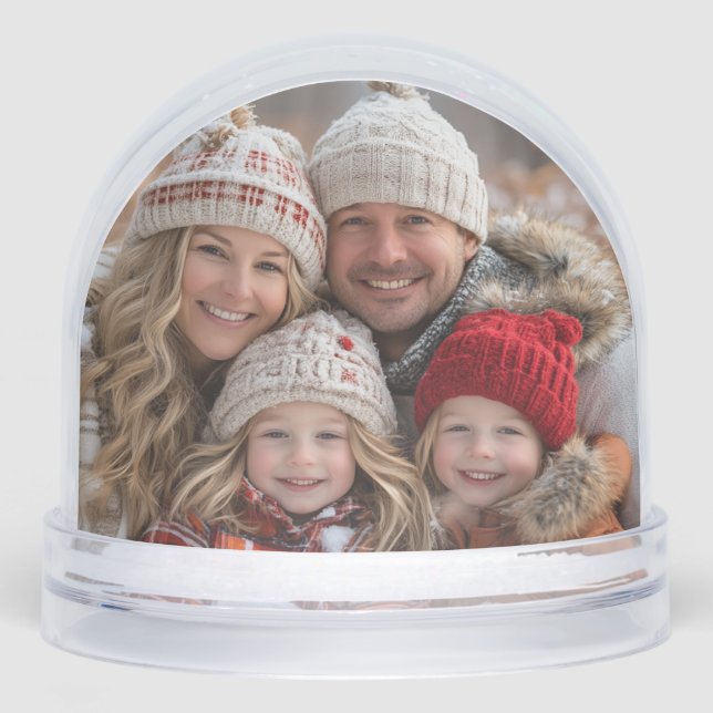 Christmas  Family Photo Fireplace Red Candles     Snowglobe (Front)