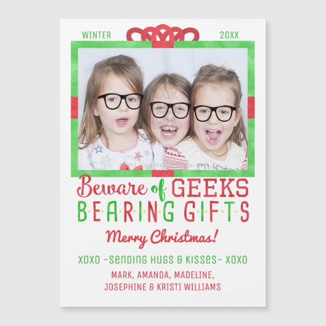 Christmas Family Photo Funny Geeks Holiday (Front)