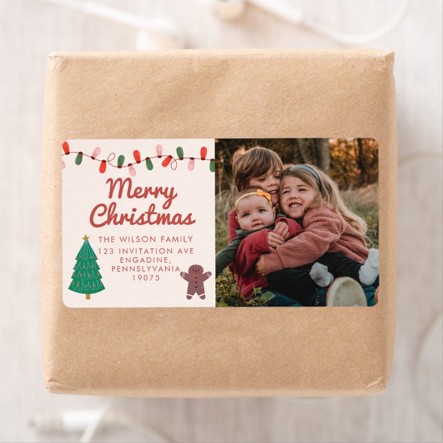 Christmas Family Photo Merry Christmas Adress Labe (Creator Uploaded)