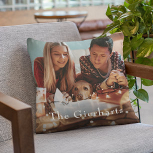 Christmas Family Photo Personalised Holiday Cushion