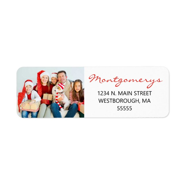 Christmas Family Photo Script Return Address (Front)