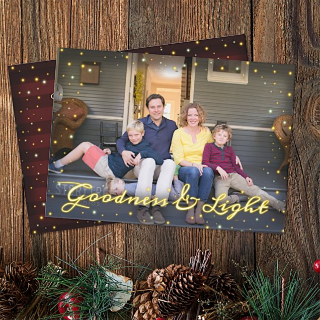 Christmas Family Photo Simple Goodness and Light Holiday Card (Creator Uploaded)