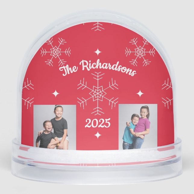 Christmas Family Photo Snow Globe (Front)