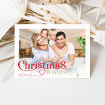 CHRISTMAS FAMILY PHOTO stylish modern typography  Holiday Card<br><div class="desc">by kat massard >>> www.simplysweetPAPERIE.com <<< An elegant, typography design featuring the quote Christmas Wishes. Maximum area to display your beautiful family - a landscape photo works best! TIPS 1. To resize / reposition the photo hit the "customise it" button. 2. You can also change the fonts, move and add...</div>